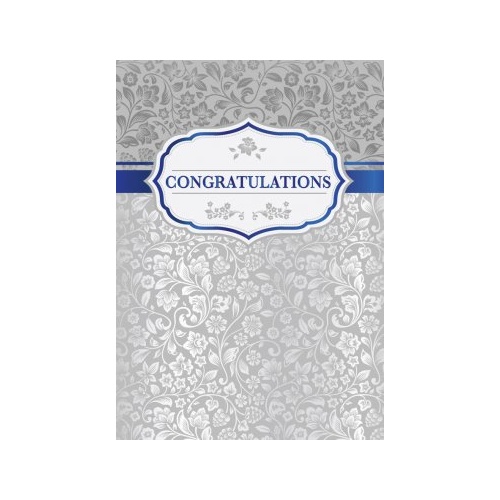 Greeting Card - Congratulations - Floral on grey