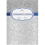 Greeting Card - Congratulations - Floral on grey
