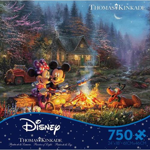 Thomas Kinkade Disney 750pc Puzzle - Mickey And Minnie Sweetheart Fire