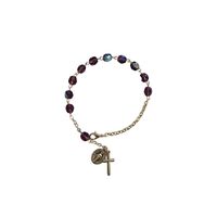 Roman Inc Birthstone Rosary Bracelet - February