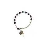 Roman Inc Birthstone Rosary Bracelet - February