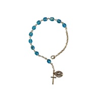 Roman Inc Birthstone Rosary Bracelet - March