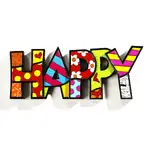 Romero Britto Large Decor Words - Happy