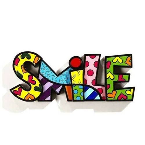 Romero Britto Large Decor Words - Smile