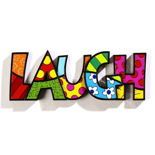 Romero Britto Large Decor Words - Laugh