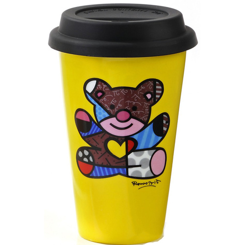 Romero Britto Porcelain Travel Mug Teddy Bear