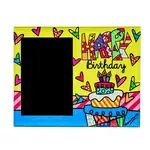 Romero Britto Glass Photo Frame - Happy Birthday