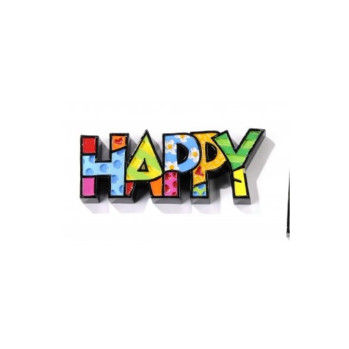 Romero Britto Mini Decor Words - Happy