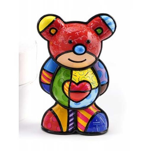 Romero Britto - Azul Bear Red Figurine