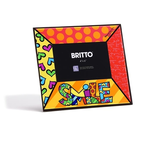 Romero Britto Glass Photo Frame - Smile
