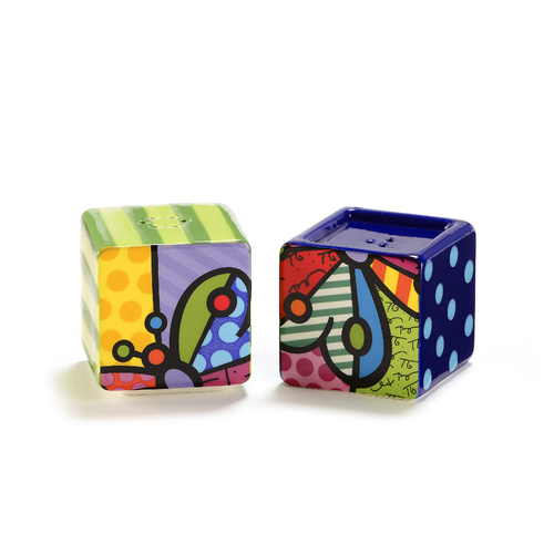 Romero Britto Stacking Salt And Pepper Shakers - Butterfly