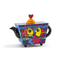 Romero Britto Miniature Teapot Figurine - Deeply In Love