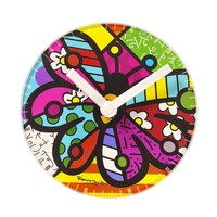 Romero Britto Glass Clock - Butterfly