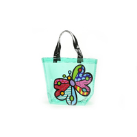 Romero Britto Tote Bag - Green with Butterfly