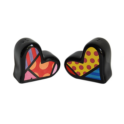 Romero Britto Salt & Pepper Shakers - Hearts