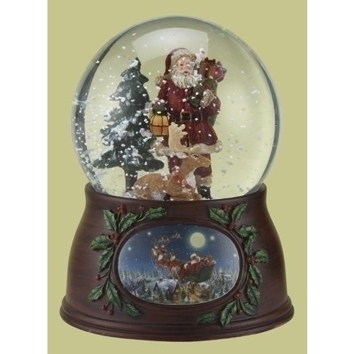 Roman Inc - Santa with Deer Snow Globe