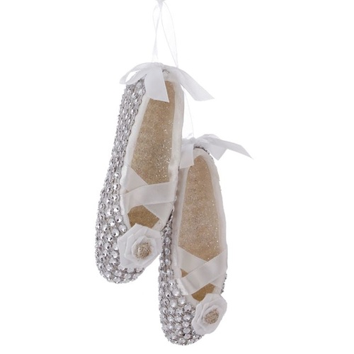 Raz Hanging Ornament - Ballet Slippers Ornament White