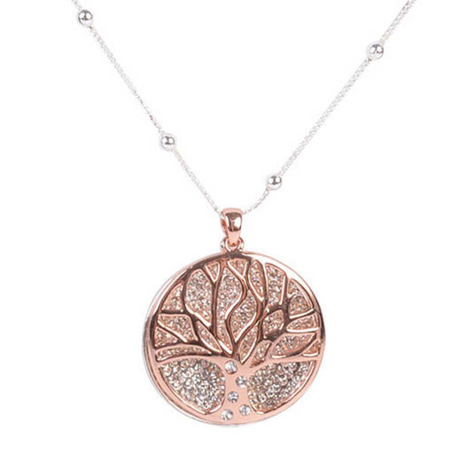 Equilibrium Tree Of Life Long Necklace - Rose Gold