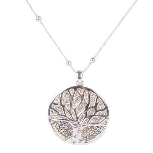 Equilibrium Tree Of Life Long Necklace - Silver