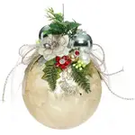 Mark Roberts Floral Jeweled Ball Hanging Ornament - Frosted Gold