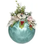 Mark Roberts Floral Jeweled Ball Hanging Ornament - Frosted Blue