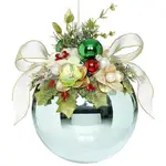 Mark Roberts Floral Jeweled Ball Hanging Ornament - Shiny Blue