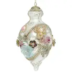 Mark Roberts King's Jewel Fancy Finial Hanging Ornament - White