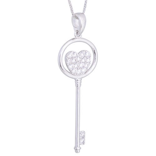 Equilibrium Diamond Key Necklace - Heart