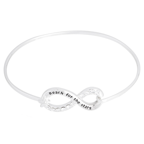 Equilibrium Infinity Sentiment Bangle Silver - Reach for the Stars