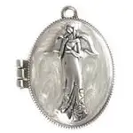 Angel Photo Locket - White Live Laugh Love