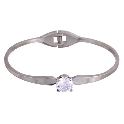 Equilibrium Classic Crystal Bangle - Silver