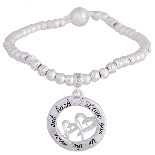 Equilibrium Heart Sentiment Bracelet - Love You To The Moon And Back