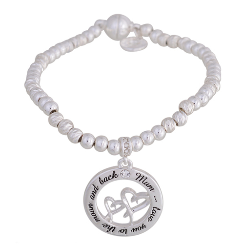  Equilibrium Heart Sentiment Bracelet - Mum Love You To The Moon And Back