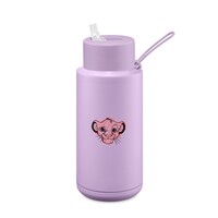 Disney x Frank Green Reusable Bottle - Ceramic 1L Limited Edition Disney Lilac Haze Graphic Simba Straw Lid