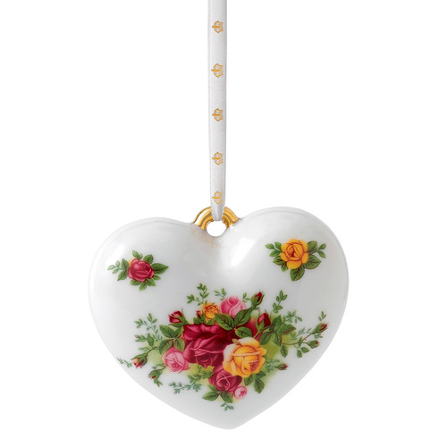Royal Albert Old Country Roses Christmas Heart Ornament