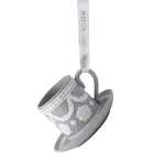 Wedgwood Christmas Iconic Teacup & Saucer Ornament - Grey