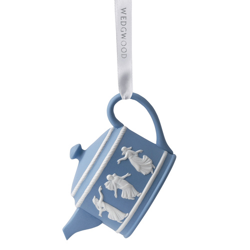 Wedgwood Christmas Iconic Teapot Dancing Hours Ornament - Blue