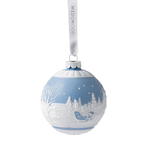 Wedgwood Christmas Sleigh Ride Ornament - Blue