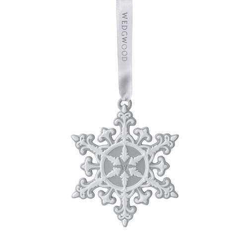 Wedgwood Christmas Neoclassical Snowflake Ornament - Grey
