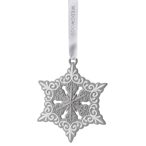 Wedgwood Christmas Pierced Snowflake Ornament - Grey
