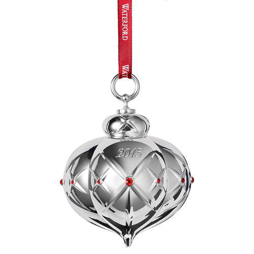 Waterford Crystal Silver 2015 Lismore Ball Ornament