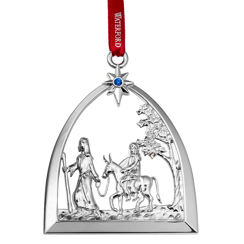 Waterford Crystal Silver 2015 Nativity Passage to Bethlehem Ornament