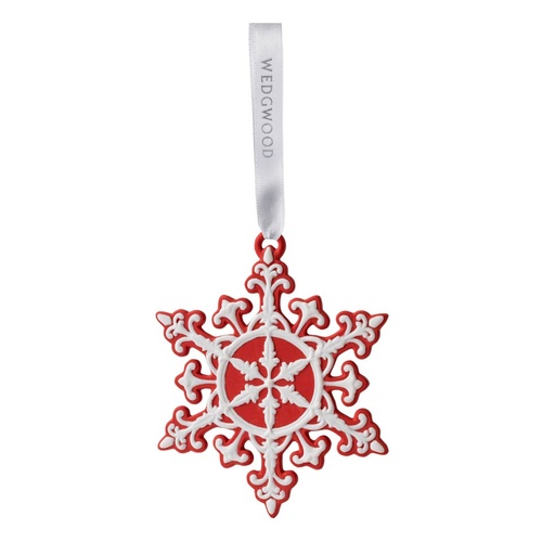 Wedgwood Christmas Neoclassical Snowflake Ornament - Red