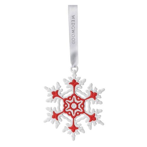 Wedgwood Christmas Snowflake Ornament - Red