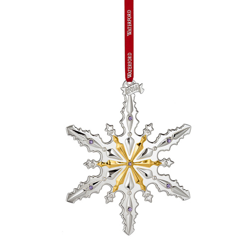 Waterford Crystal Silver 2016 Annual Snowflake Ornament