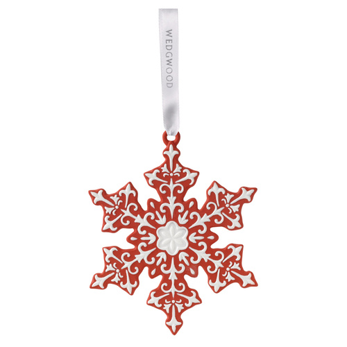 Wedgwood Christmas Snowflake Ornament - Red