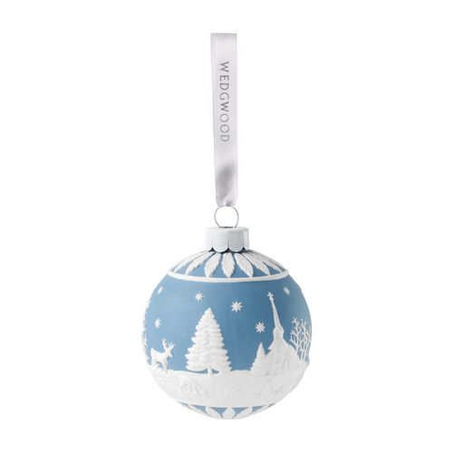 Wedgwood Christmas Winter Scene Ornament - Blue