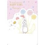 Hallmark Card - Peter Rabbit Baby Girl Card
