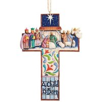 Jim Shore Heartwood Creek - Nativity Scene Cross Hanging Ornament