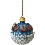 Jim Shore Heartwood Creek - Santa Riding in Sleigh Rotating Musical Hanging Ornament